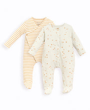 Load image into Gallery viewer, Play Up - Organic Babygrow Footed Romper - Mustard Stripe