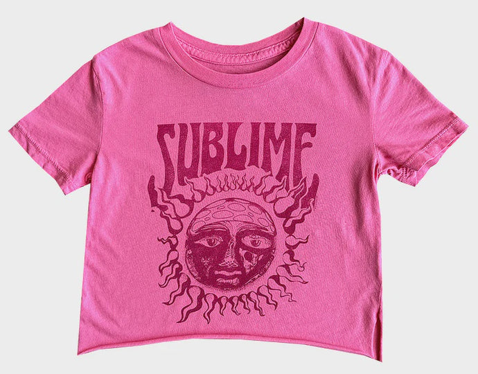 Rowdy Sprout - Sublime Not Quite Crop SS Tee - Electric Pink