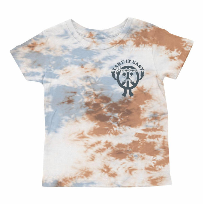 Tiny Whales - Take it Easy Tee - Blue/Rust Tie Dye