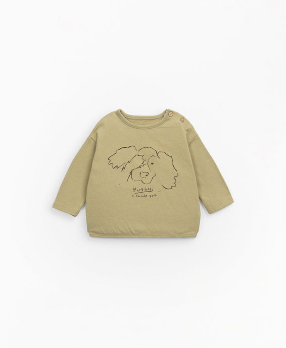 Playup - Organic Dog Print LS Tee - Time