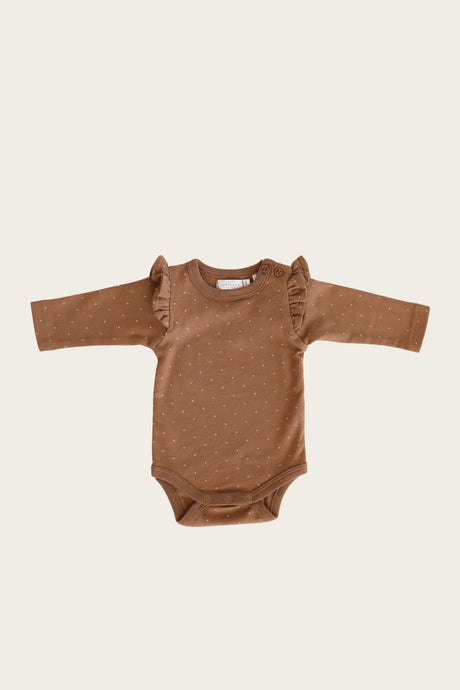 Jamie Kay - Organic Frill Long Sleeve Bodysuit - Tiny Dots