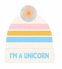 Tiny Whales - I'm A Unicorn Pom Pom Beanie - Multi