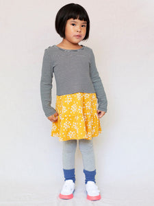 Tea Collection - Tiered Skirted Dress - Golden Wildflowers