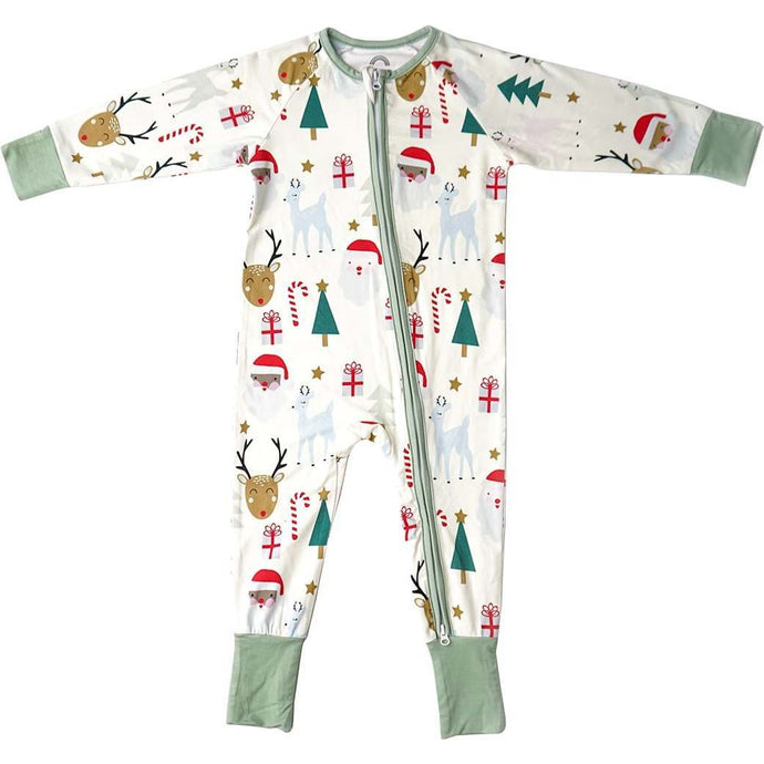 Emerson and Friends - Santa and Friends Bamboo Convertible Footie Romper Pajama