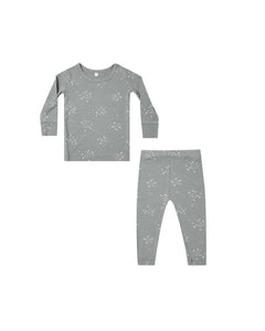 Quincy Mae - Twinkle Bamboo Pajama Set - Dusty Blue