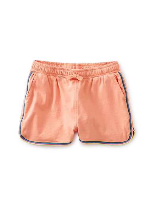 Tea Collection - Rainbow Binding Track Shorts - Peach