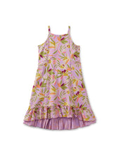 Load image into Gallery viewer, Tea Collection - Spaghetti Strap Hi-Lo Dress - Tropical Gardenia in Purple