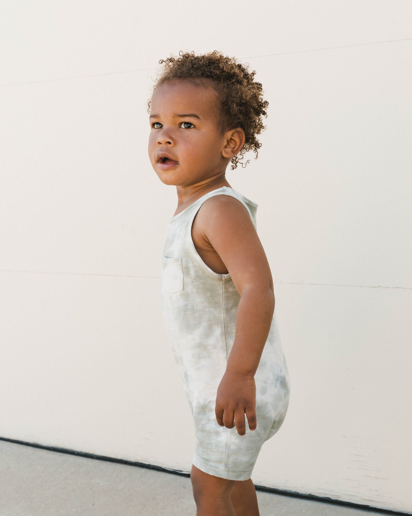 Rylee + Cru - Sleeveless Romper - Aqua Tie Dye