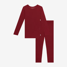 Load image into Gallery viewer, Posh Peanut - Maroon Waffle - Long Sleeve Basic Pajama