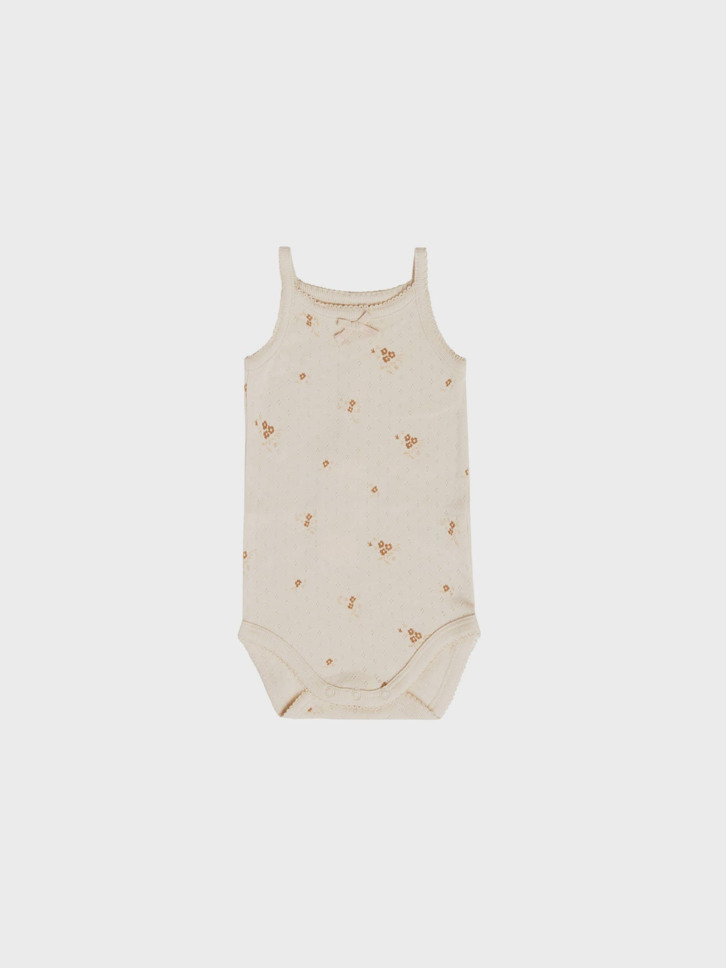 Quincy Mae - Pointelle Tank Bodysuit - Ditsy Clay