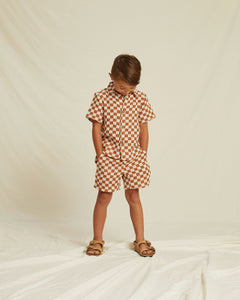 Rylee + Cru - Collared Shirt - Rust Check