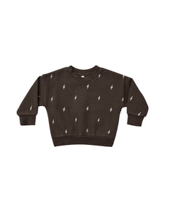 Rylee + Cru - Lightning Bolts Fleece Sweatshirt - Vintage Black