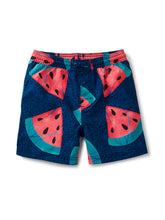 Load image into Gallery viewer, Tea Collection - Mid-Length Swim Trunks - Wax Print Watermelon