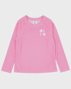 Feather 4 Arrow - Wavy Palm L/S Rashguard - Prism Pink