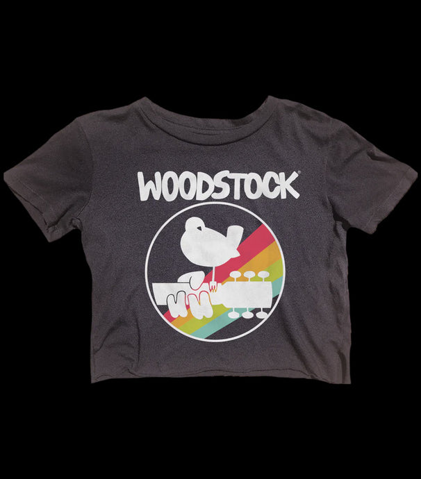 Rowdy Sprout - Woodstock Organic Short Sleeve Not Quite Crop Tee - Jet Black