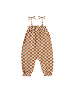 Rylee + Cru - Bubble Jumpsuit - Rust Check