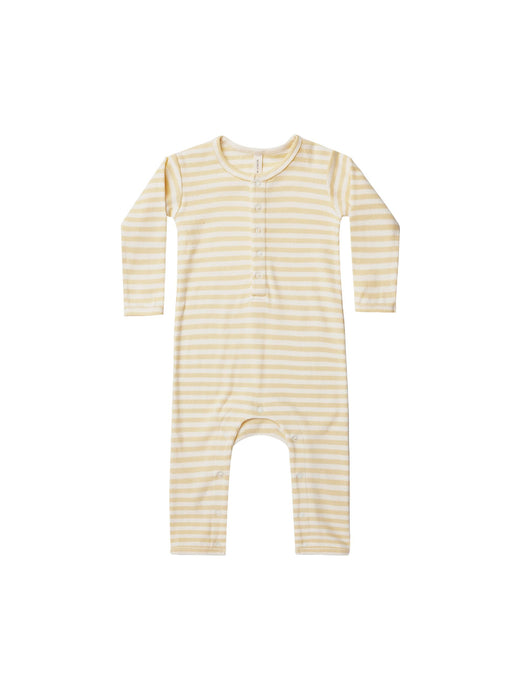 Quincy Mae - Ribbed Baby Jumpsuit - Yellow Stripe