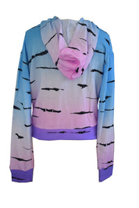 Zebra Ombre Cropped Hoodie