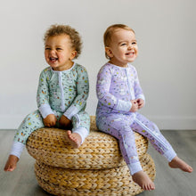Load image into Gallery viewer, Little Sleepies - Lavender Bunnies Bamboo Viscose Zippy